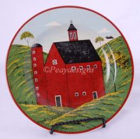 Sakura Warren Kimble COUNTRY LIFE Red Barn Salad Plate